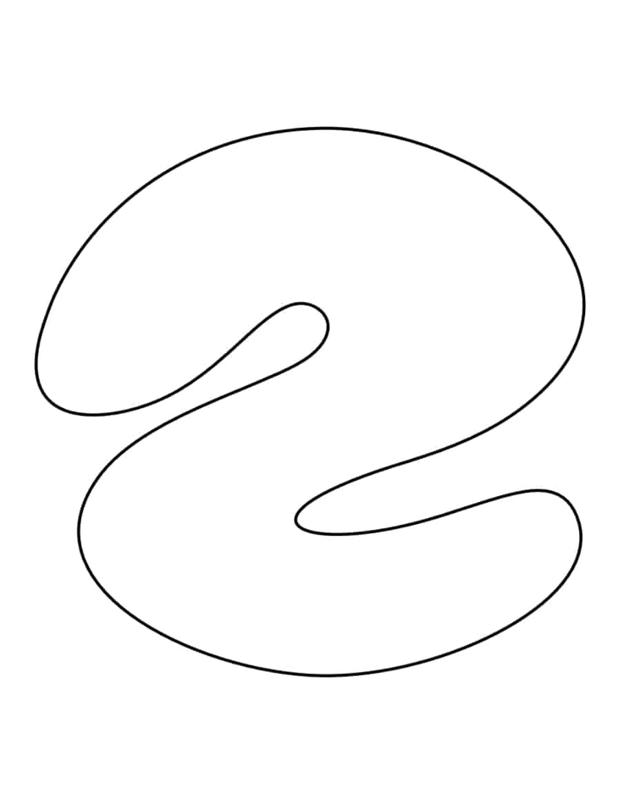 Bubble Number 2 Kids Coloring Pages Pdf Free Vectors
